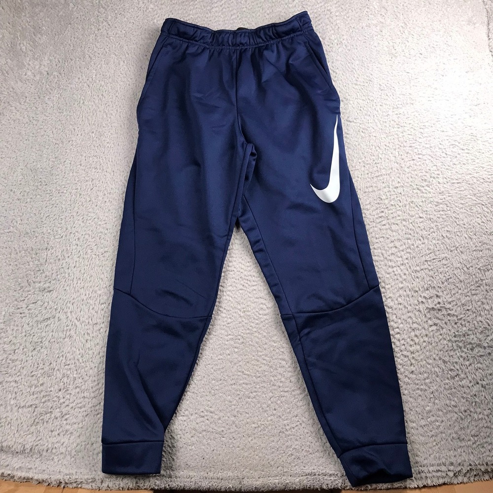 Nike Therma Training Tapered Pants Mens S Blue Dri-FIT Fleece Joggers NEW NWT